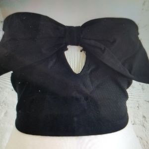 Love culture black bow crop top